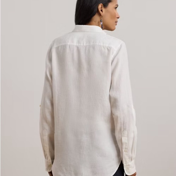 Lauren Ralph Lauren Relaxed Fit Print Roll-Tab Sleeve Shirt - Picture 3 of 7